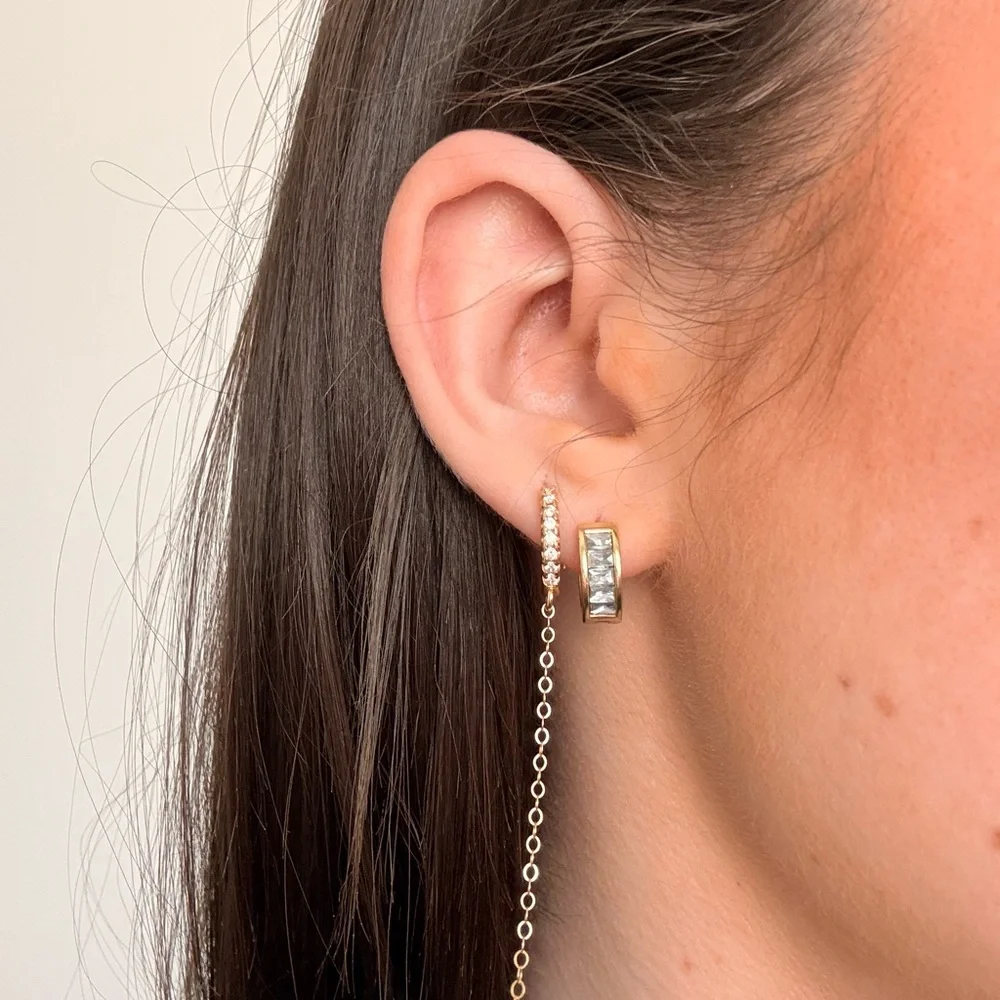 Kendra Scott gold and silver huggie earrings - Picture 6 of 6